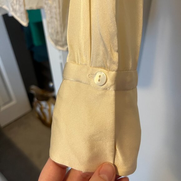 Cream Talbots silk blouse - Picture 9 of 11